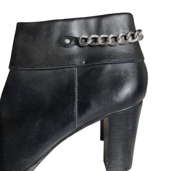 Adrienne Vittadini Clarine Ankle Boot Size 10 Heel Leather Chain - Picture 3 of 12